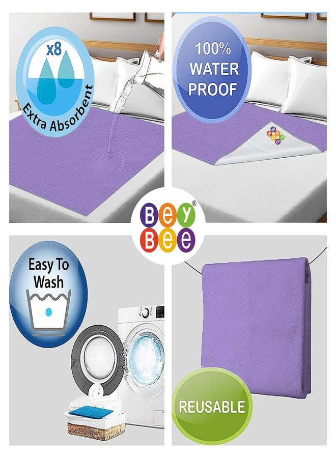 Bey Bee BeyBee Cotton Quickly Dry Sheet for Baby Large Size Double Bed (Voilet, Double Bed Size- 200Cm X 260Cm) - Image 2