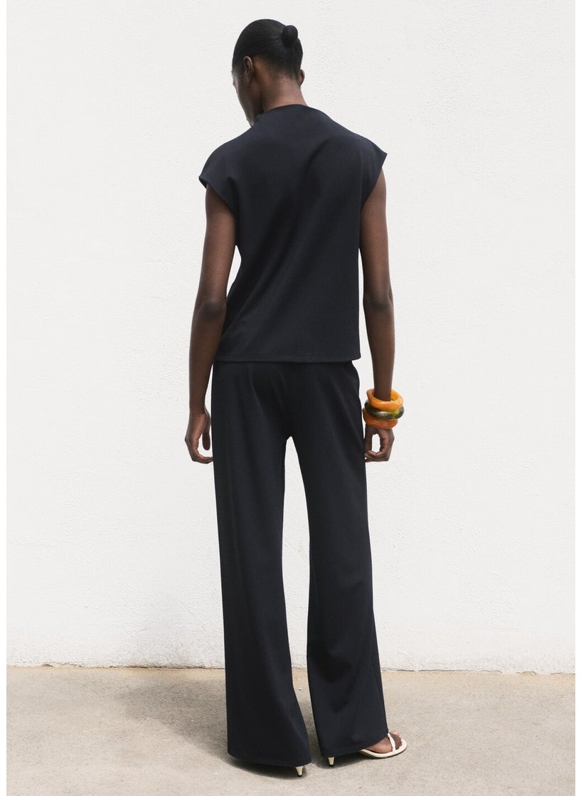 MANGO Wideleg Trousers With Elastic Waist  - Image 2
