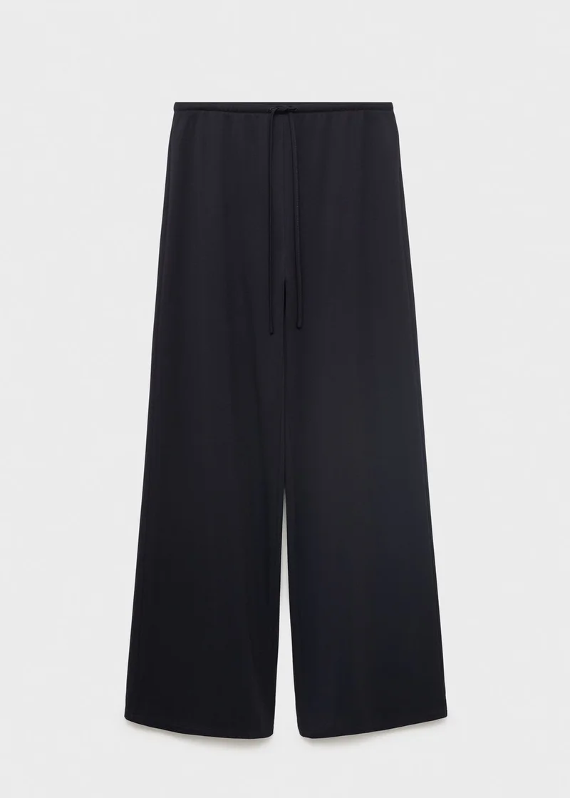 MANGO Wideleg Trousers With Elastic Waist