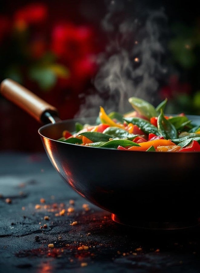 Dexam Heavy Gauge Non Stick Carbon Steel Wok 30cm/12-inch - Image 3