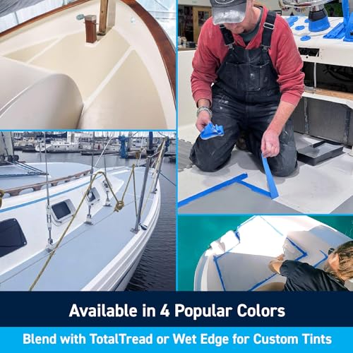 TotalBoat طلاء سطح غير زلق TotalBoat-520120 TotalTread، طلاء مضاد للانزلاق من الدرجة البحرية للقوارب، الخشب، الألياف الزجاجية، الألمنيوم، والمعادن (رمادي فاتح، ربع)  - Image 5