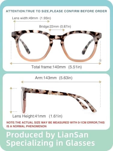 LianSan 2 Units Bifocal Reading Glasses for Women with Spring Hinge Ladies Stylish Top Clear Blue Light Blocking Readers,BY-TTPK 1.50 - Image 4