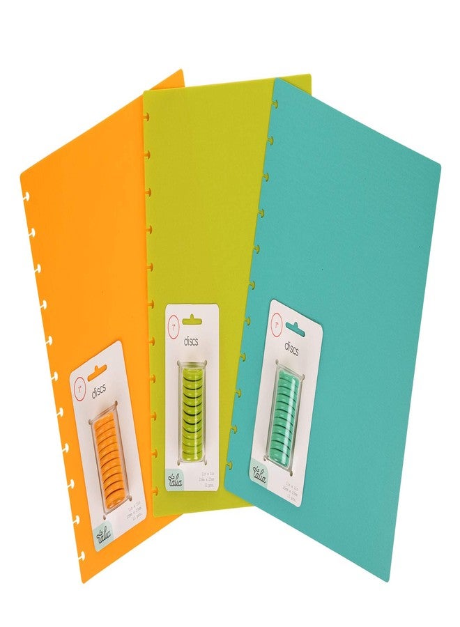 Talia Discbound Notbook - Cover and Disc Set (Set 4 (3pk), Letter Set) - Celestial Turquoise, Verdant Green, BBQ Mustard - Image 1