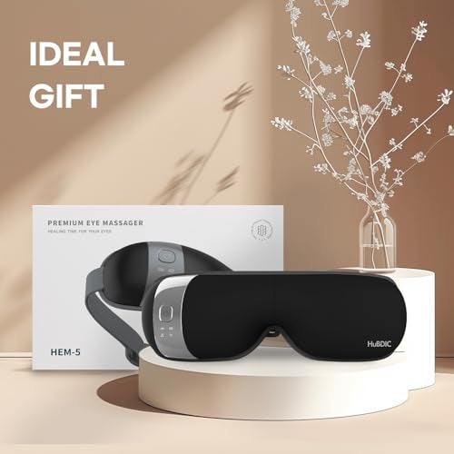 HuBDIC HubiCare Eye Massager with Heat, Vibration, and Music Helps Relieve Strain, Dark Circles, Dryness, and for Migraine Relief Relaxation and Better Sleep Gifts for Women/Men (Black) - Image 2