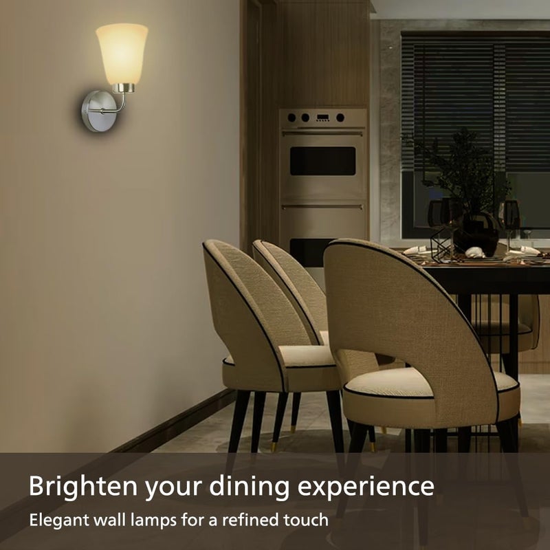 Philips فانوس حائط فليبس ترامبيت النيكل | مصباح حائط داخلي زخرفي لغرفة النوم والقاعة | قاعدة المصباح: E27 (المصباح غير متضمن) - Image 3