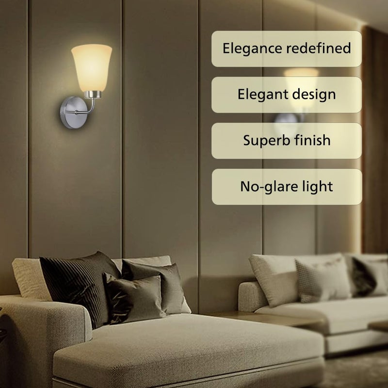Philips فانوس حائط فليبس ترامبيت النيكل | مصباح حائط داخلي زخرفي لغرفة النوم والقاعة | قاعدة المصباح: E27 (المصباح غير متضمن) - Image 2