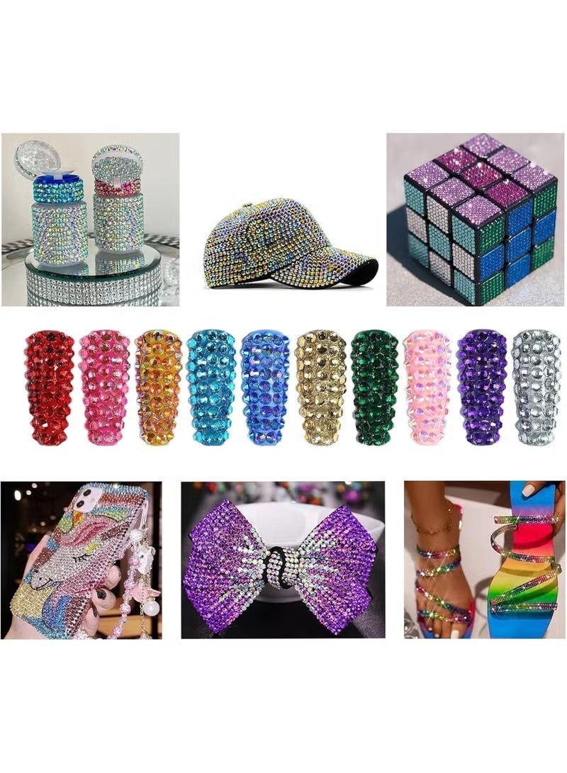 جوي فيش 37800PCS الراتنج جيلي راينستونز كيت ل Bedazzling ، 42 ألوان 3mm DIY الكرام الراتنجية السائبة مع 3 الغراء التقاط القلم والملمسة ، الكرام Bedazzling متعددة الألوان لفن الأظافر Tumblers الأحذية والملابس DIY الحرف - Image 4