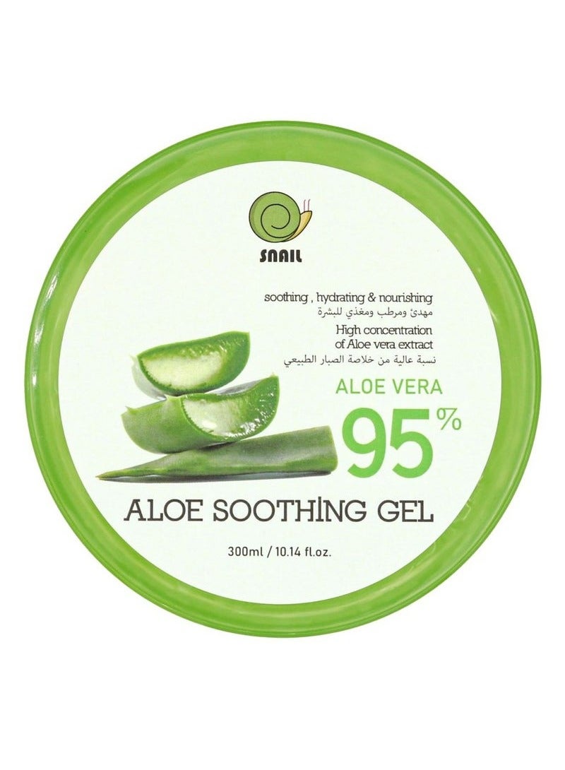 SNAIL Aloe Vera Swirl Gel 95% with Aloe Vera Extract - Moisturizing and Soothing for Skin and Hair, 300ml - Image 1