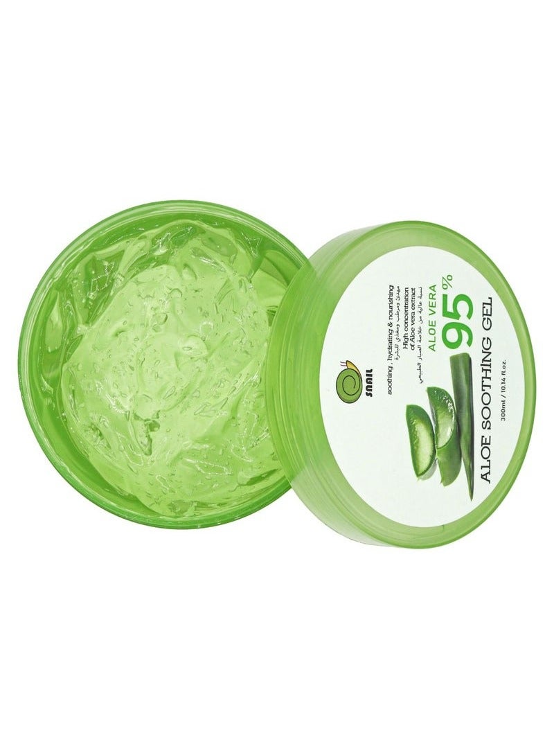 SNAIL Aloe Vera Swirl Gel 95% with Aloe Vera Extract - Moisturizing and Soothing for Skin and Hair, 300ml - Image 4