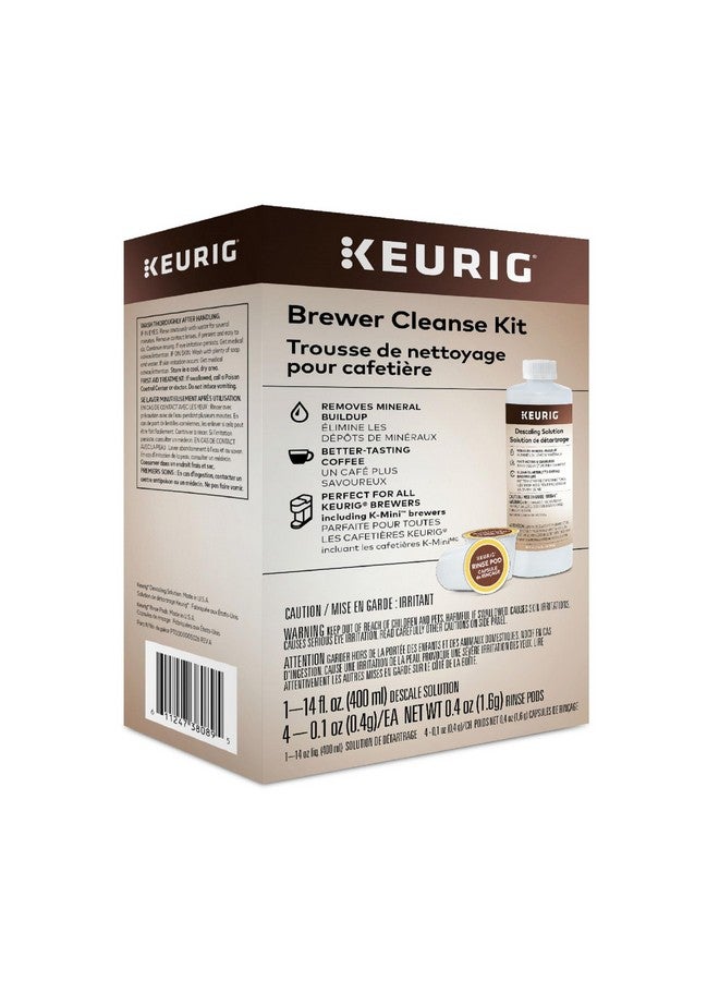Keurig مجموعة تنظيف ماكينة القهوة كيريج للصيانة تشمل محلول إزالة الترسبات وكبسولات الشطف، متوافقة مع ماكينات القهوة كيريج كلاسيك/1.0 و2.0 كيب كاب، 4 قطع - Image 1