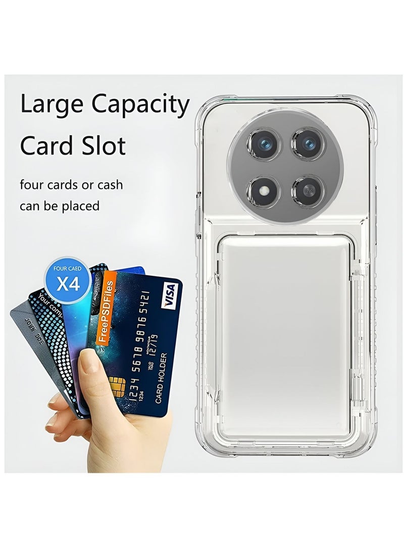 Wtech Honor X9c 5G 2024 / Honor Magic7 Lite 5G 2025 TPU Bumper Corners Hard PC with Card Holder Case Cover (MCHPSN) - Clear  - Image 2