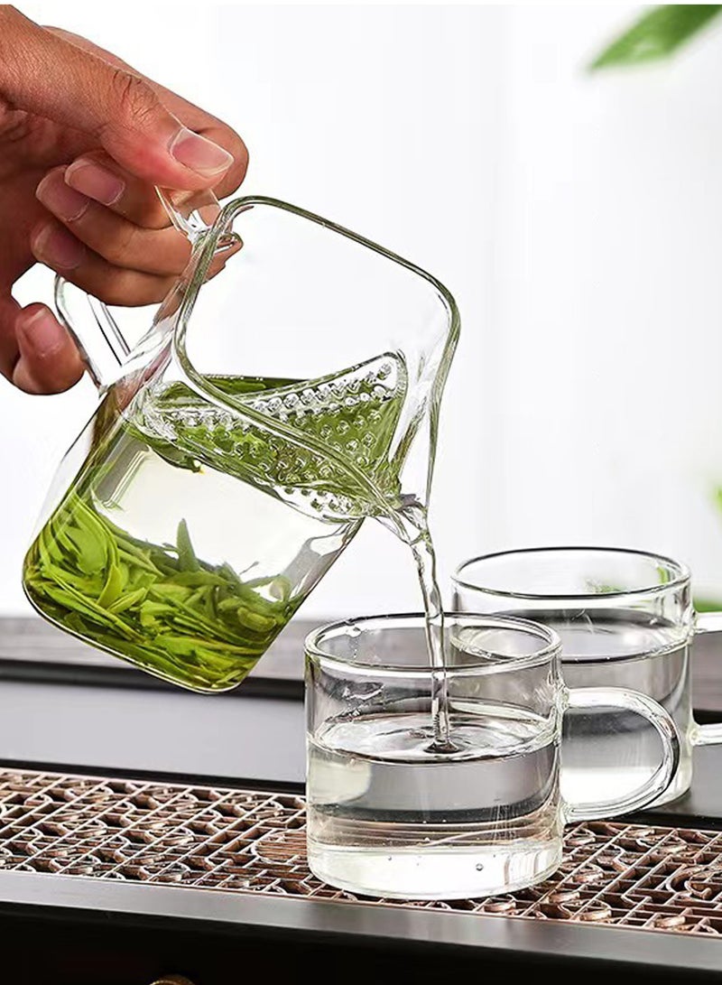 طقم قهوة من 3 قطع من زجاج البورسليكات الشفاف عالي البورسليكات - إبريق ترشيح سعة 360 مل وكوبان سعة 100 مل لتحضير القهوة وتقديمها والاستخدام اليومي - Image 5