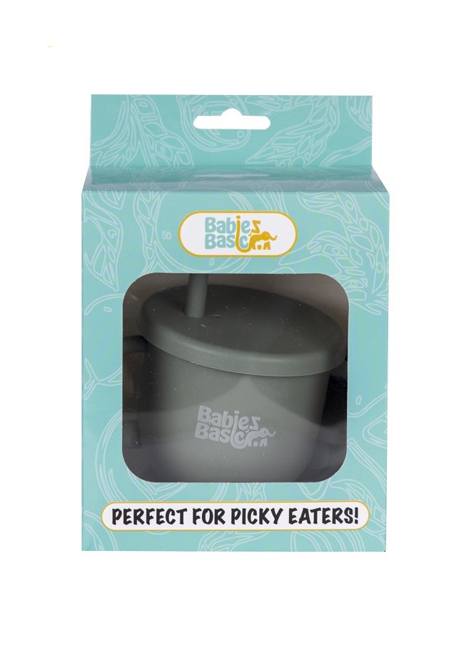 Babies Basic - Multi Purpose 2 In 1 Silicone Cup With Interchangable Straw And Snack Lid - Image 1