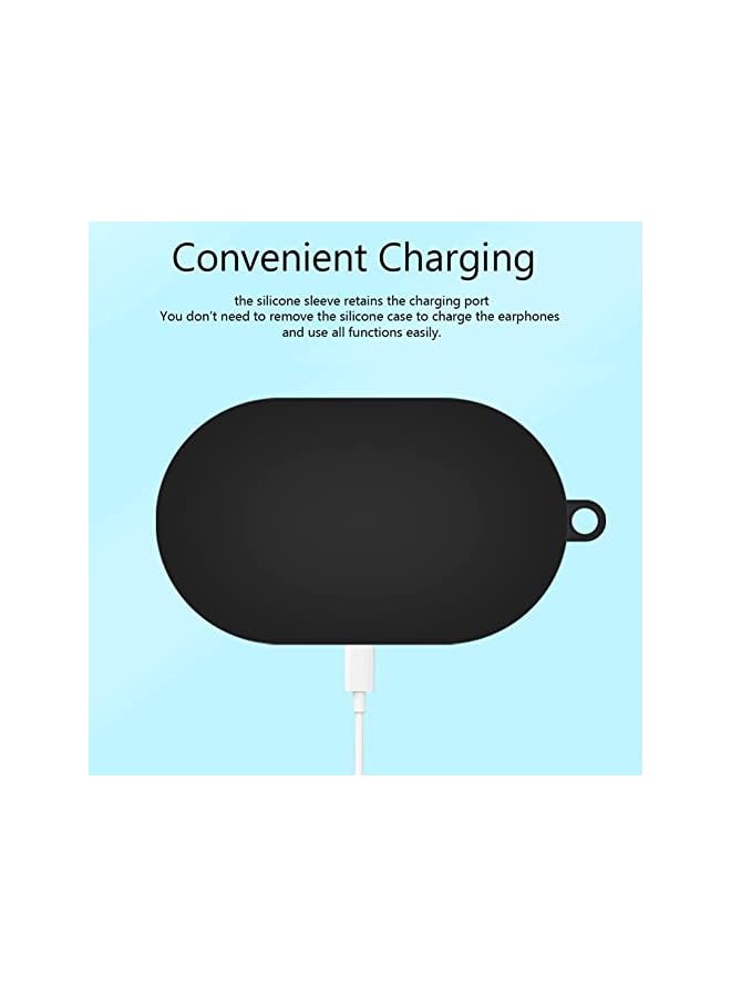 Beauenty غطاء حماية من السيليكون الناعم المقاوم للصدمات لسماعات الأذن اللاسلكية Wf C500، مضاد للضياع وسهل الحمل، Sony Wf C500، أسود - Image 2