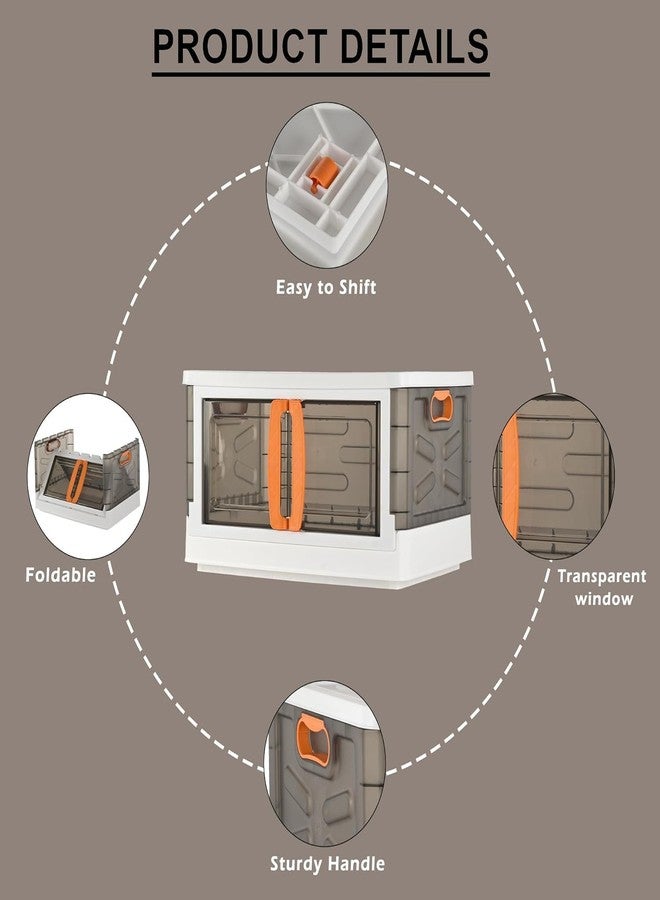 VENIVA plastic Wardrobe Organizer & Cupboard Cloth Organizer for Storage Foldable Almirah Storage Box, Stackable Organizer for Clothes (Large,1 Layer) White & Black - Image 5