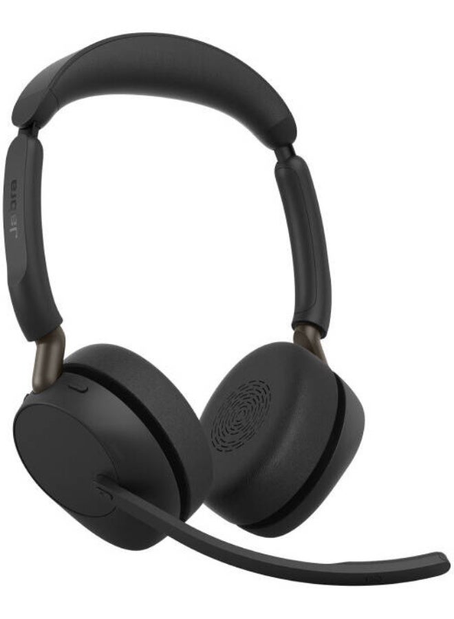 Jabra Evolve3 65 UC Stereo Wireless Headset with Link 390 USB-A, Adaptive ANC, 3-Mic ClearVoice, Spatial Sound, Bluetooth 5.3, Dual Connectivity, 30m Range, 31H Talk/59H Music, Flip-to-Mute Mic, Black | 36599-989-999 - Image 1