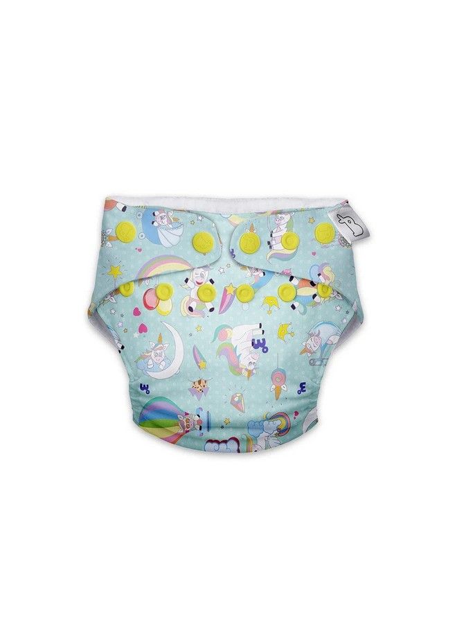 Superbottoms Uno Freesize Cloth Diaper ; Cloth Diaper For Babies 0 To 3 Years ; Washable & Reusable Cloth Diaper ; Comes With Cloth Diaper Inserts ; 1 Organic Cotton Soaker (Unicorn :)) - Image 1