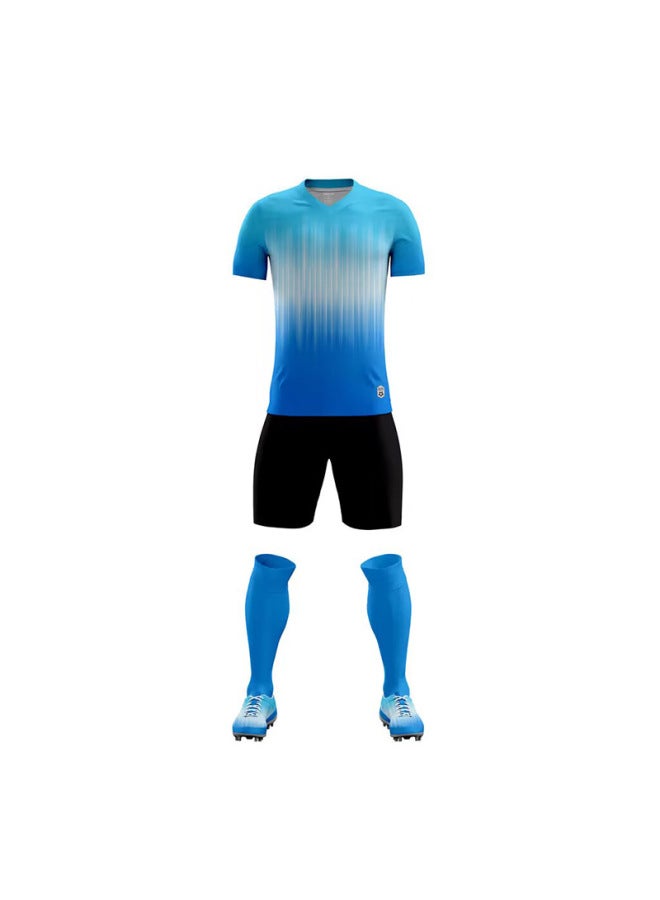Lake Blue Speed Sports Socks Printing Number Team Games Student Games Adult Children Football Clothes Set