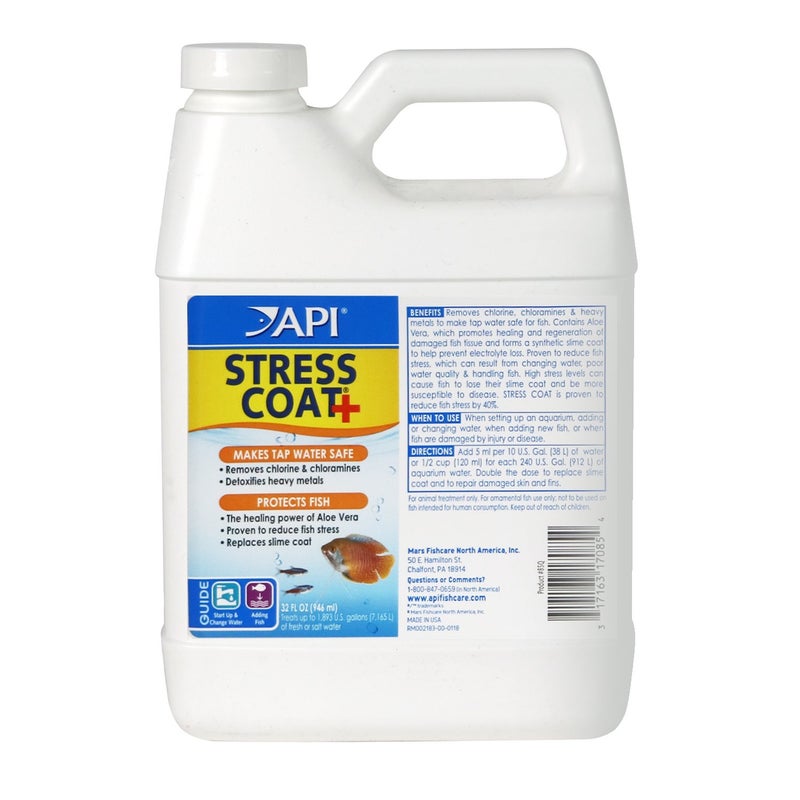 API STRESS COAT Aquarium Water Conditioner 32-Ounce Bottle - Image 1
