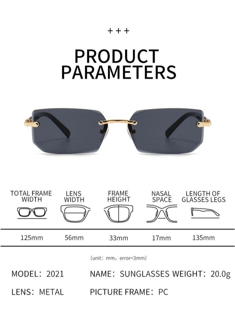 Gasin New Rimless Fashion Trend Sunglasses Personalized Sunglasses UV Protection Unisex  - Image 2