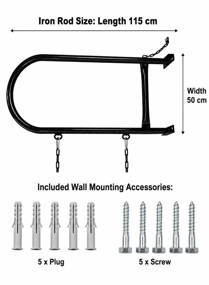 Funz iron Wall Swing with Wooden Swing Seat for outdoor activity - Image 2