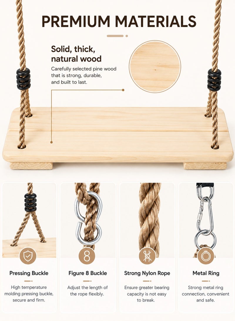 Funz iron Wall Swing with Wooden Swing Seat for outdoor activity - Image 5