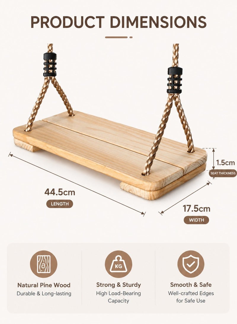 Funz iron Wall Swing with Wooden Swing Seat for outdoor activity - Image 4