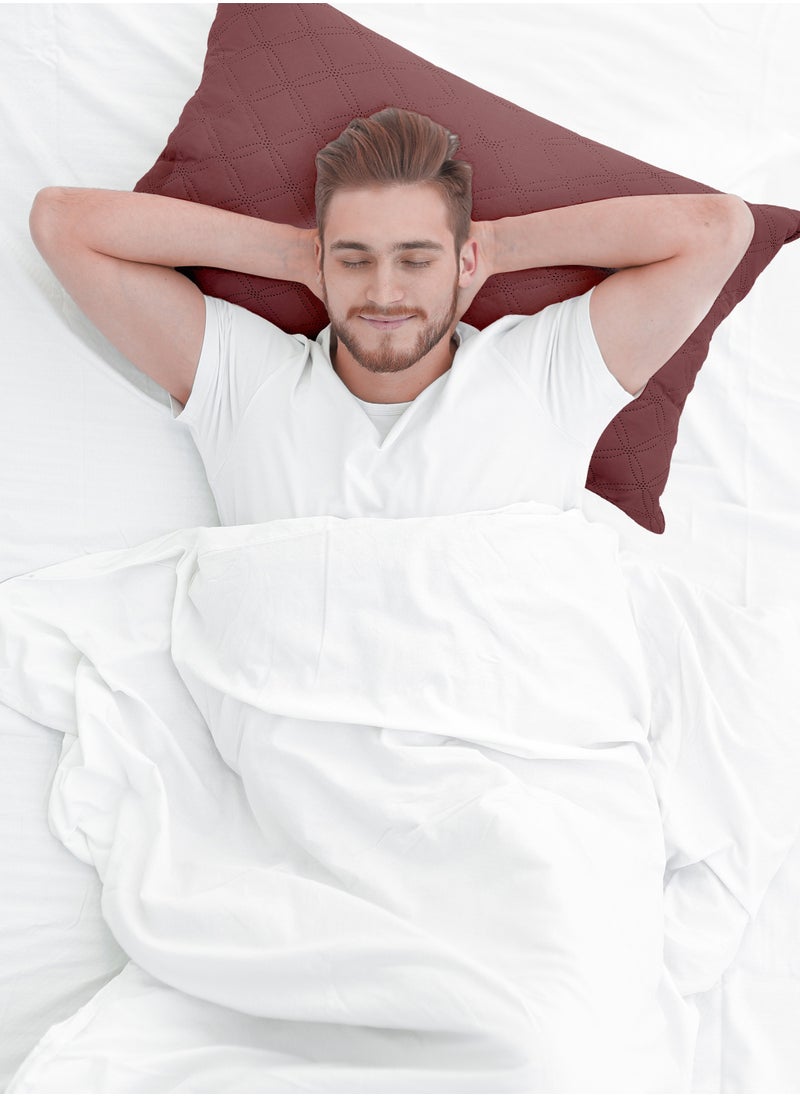 GOODNIGHT Cotton Plus Pillow Hypoallergenic Side And Back Sleeping Pillows For Neck And Shoulder Support chestnut  - Image 4