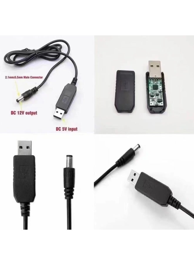 Usb Power Boost Line 5v To Dc9 V/12v Boost Converter Line 8dc Heads Multi-function-Color:Adjustable 9-12V Line +8 Heads - Image 3