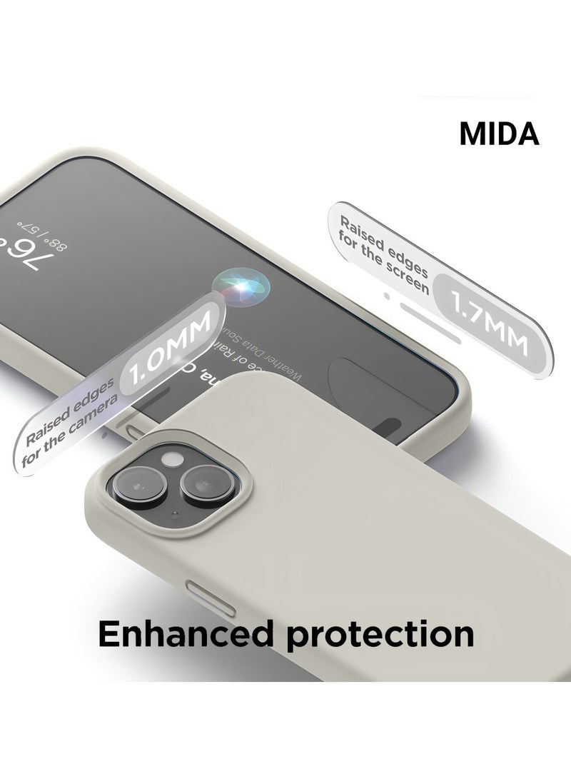 Mida iPhone 15 Silicone Case Cover, full body protection case with a soft silky feel, shockproof cover with microfiber lining  - Image 3