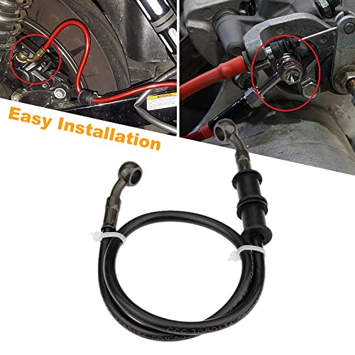Mtsooning Motorcycle Brake Hydraulic Line, 60cm/23.6inch Braided Clutch Oil Pipe, Stainless Brake Hose Replacement for ATV Motorbike Pit Dirt Bike - Image 5