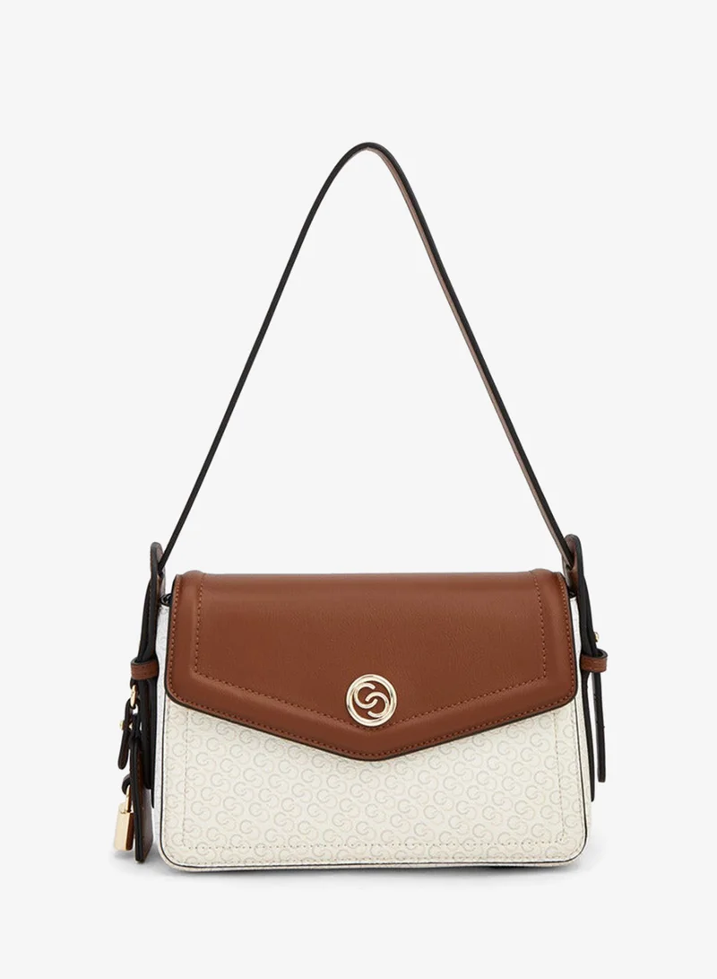 Celeste Monogram Print Crossbody Bag With Adjustable Strap