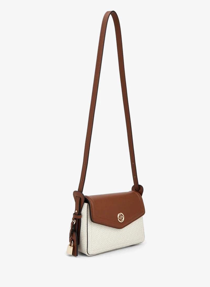 Celeste Monogram Print Crossbody Bag With Adjustable Strap