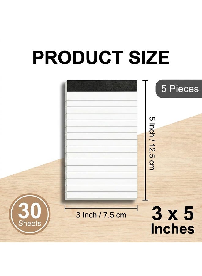 5 Pack A7 Small Notepads Refills, Mini Pocket Notebook 3 x 5 Inch Lined Writing Note Pads with 30 Sheets, Memo Pad Paper for Office School Home Shopping To Do Lists Journals Reminders - Image 2