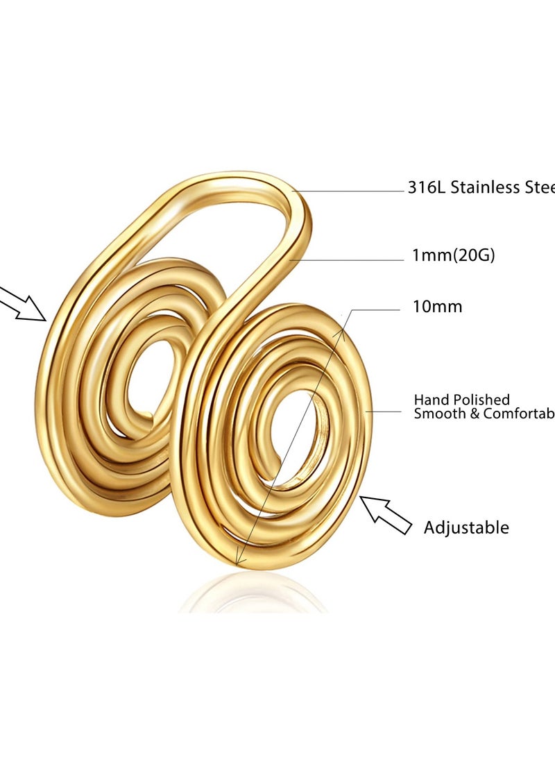 SYOSI (20 قطعة) أقراط ضغط للكيلويد، أقراط حلزونية بقطر 10 مم، أقراط ملفوفة بالأسلاك، أقراط قابلة للتثبيت من الفولاذ المقاوم للصدأ، أقراط حلزونية غير مثقوبة للرجال والنساء - Image 2