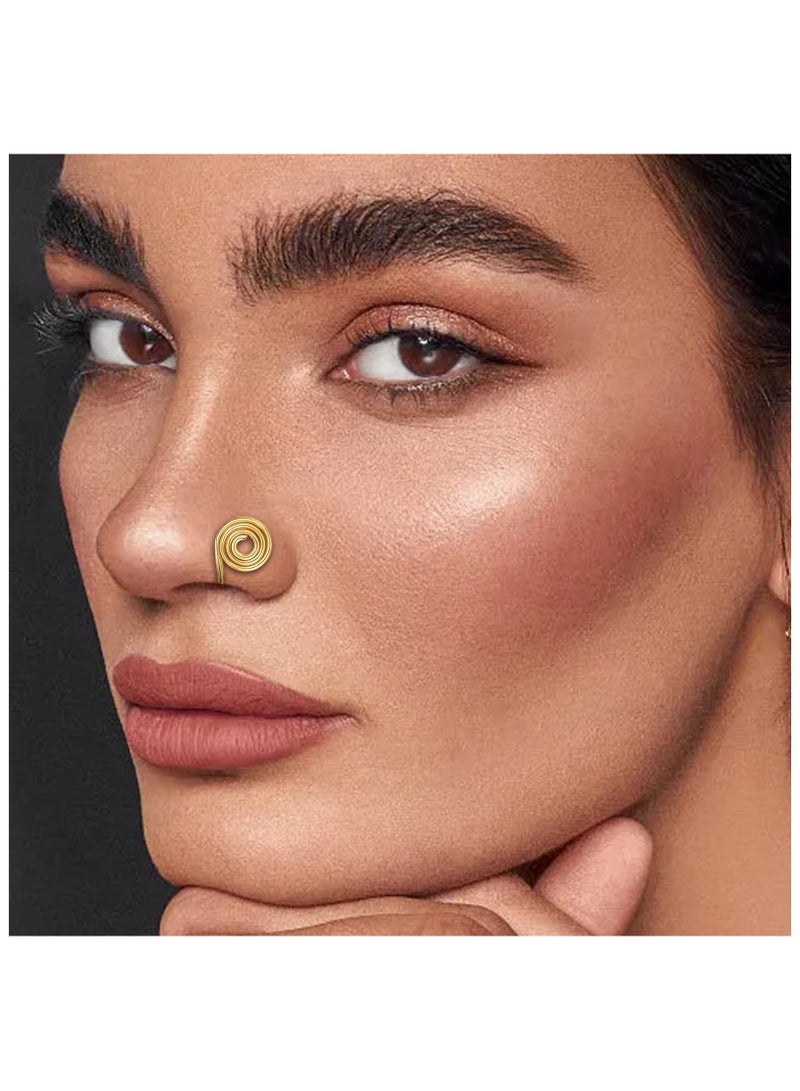 SYOSI (20 قطعة) أقراط ضغط للكيلويد، أقراط حلزونية بقطر 10 مم، أقراط ملفوفة بالأسلاك، أقراط قابلة للتثبيت من الفولاذ المقاوم للصدأ، أقراط حلزونية غير مثقوبة للرجال والنساء - Image 4