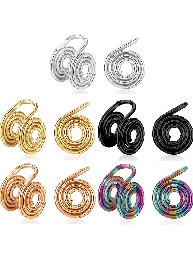 SYOSI (20 قطعة) أقراط ضغط للكيلويد، أقراط حلزونية بقطر 10 مم، أقراط ملفوفة بالأسلاك، أقراط قابلة للتثبيت من الفولاذ المقاوم للصدأ، أقراط حلزونية غير مثقوبة للرجال والنساء - Image 1