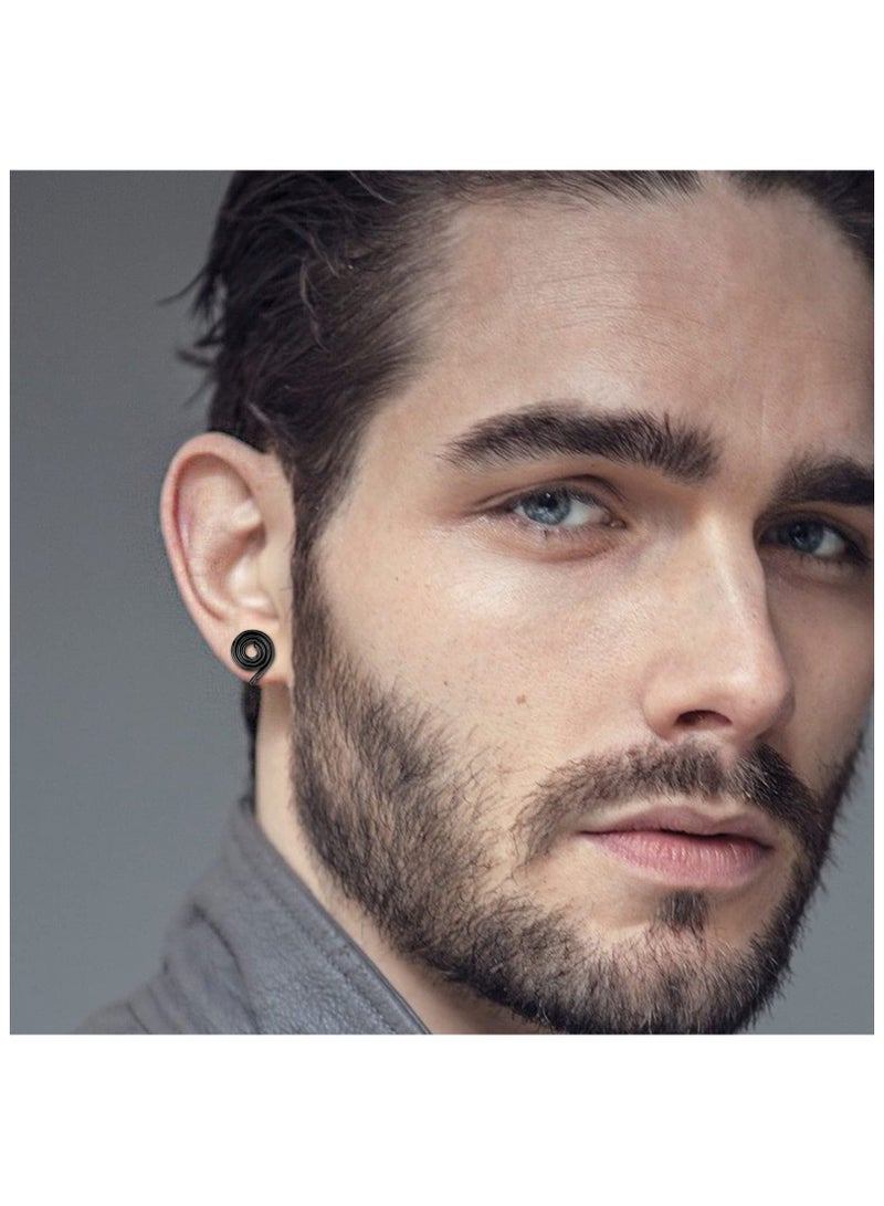 SYOSI (20 قطعة) أقراط ضغط للكيلويد، أقراط حلزونية بقطر 10 مم، أقراط ملفوفة بالأسلاك، أقراط قابلة للتثبيت من الفولاذ المقاوم للصدأ، أقراط حلزونية غير مثقوبة للرجال والنساء - Image 5