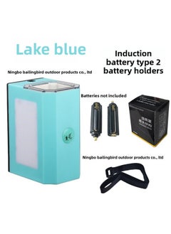 Generic Luminous Iron Plate Bait Wooden Shrimp UV Light Supplement Device Purple Light Induction Rechargeable LED Lighting Flashlight Light Supplement Light Dual-use-Color:Lake Blue - Induction Battery Model (2 Battery Holders Do Not Include Batteries)  - Image 1