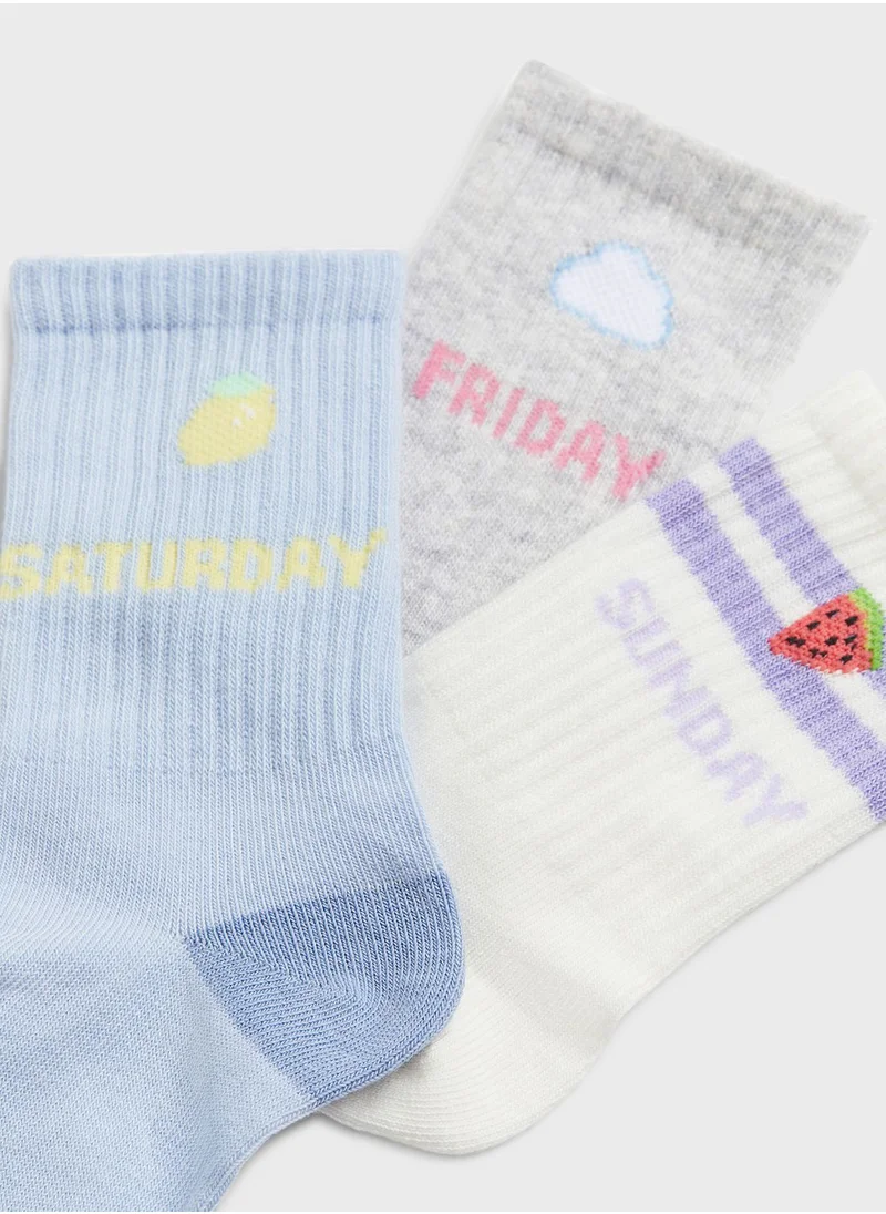 اتش اند ام Kids 7 Pack Printed Socks