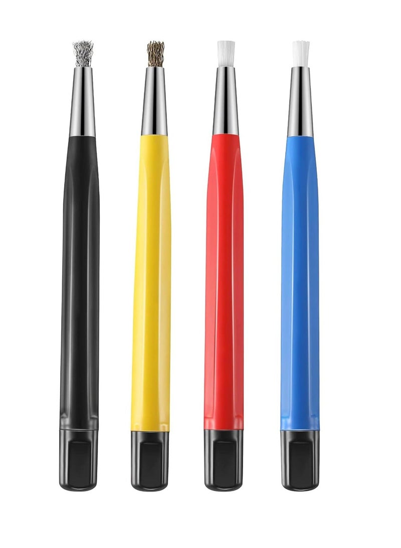 شو وو Scratch Brush Pen Set, Style Prep Sanding With Steel, Brass, Fiberglass, Nylon Replacement Tips for Jewelry, Watch, Coin Cleaning, Electronic Applications, Auto Body Work - Image 1