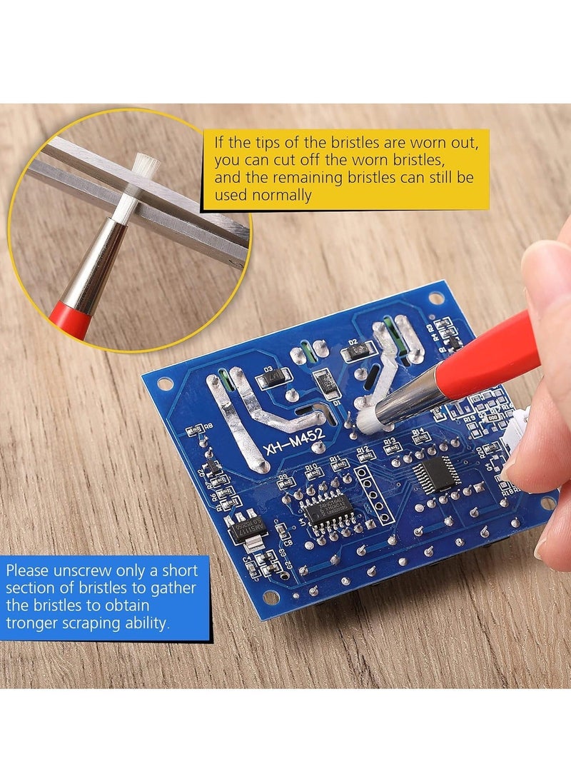 شو وو Scratch Brush Pen Set, Style Prep Sanding With Steel, Brass, Fiberglass, Nylon Replacement Tips for Jewelry, Watch, Coin Cleaning, Electronic Applications, Auto Body Work - Image 3