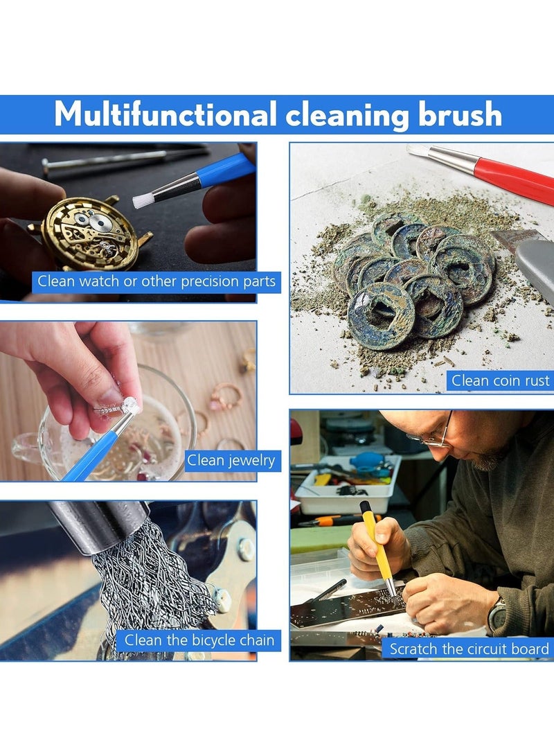 شو وو Scratch Brush Pen Set, Style Prep Sanding With Steel, Brass, Fiberglass, Nylon Replacement Tips for Jewelry, Watch, Coin Cleaning, Electronic Applications, Auto Body Work - Image 4