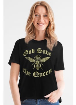 Rock&Roll Queen Bee Black Short Sleeve Women's T-Shirt  - Image 1