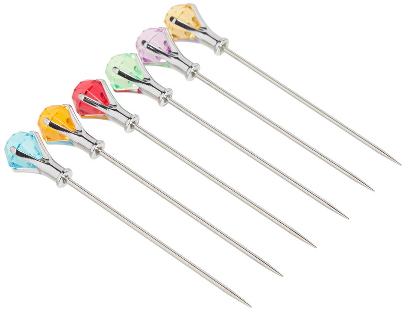 Prodyne Dm-6-C Colorful Diamond-Head Martini Picks  Set Of 6  Multicolor  1Oz - Image 1