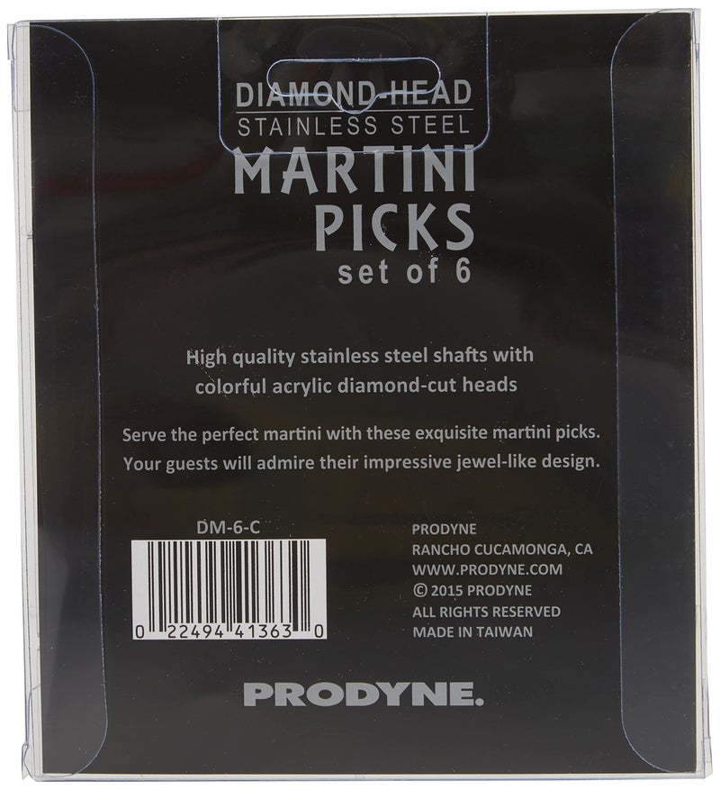 Prodyne Dm-6-C Colorful Diamond-Head Martini Picks  Set Of 6  Multicolor  1Oz - Image 3