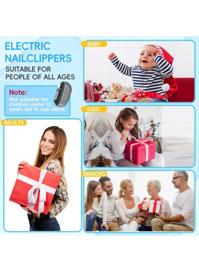 MUNTAQI Automatic Electric Nail Clipper, 3 in 1 Electric Nail Trimmer and Polisher with Nail Scraps Storage, USB Rechargeable Safety Fingernail Trimmer for Baby, 2 Speed Gears for Baby Kids Seniors and Adults - Image 5