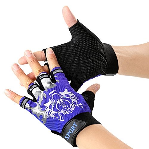 BXT Kids Fingerless Cycling Gloves Non-Slip Shock-Absorbing Child Riding Bike Gloves Half Finger Outdoor Sports Gloves for Girls Boys Fishing Bicycle Roller Skating Hunting Climbing - Image 2