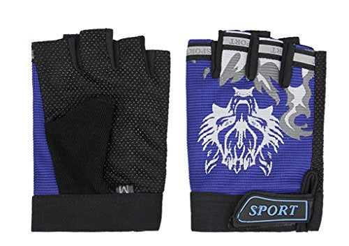 BXT Kids Fingerless Cycling Gloves Non-Slip Shock-Absorbing Child Riding Bike Gloves Half Finger Outdoor Sports Gloves for Girls Boys Fishing Bicycle Roller Skating Hunting Climbing - Image 3