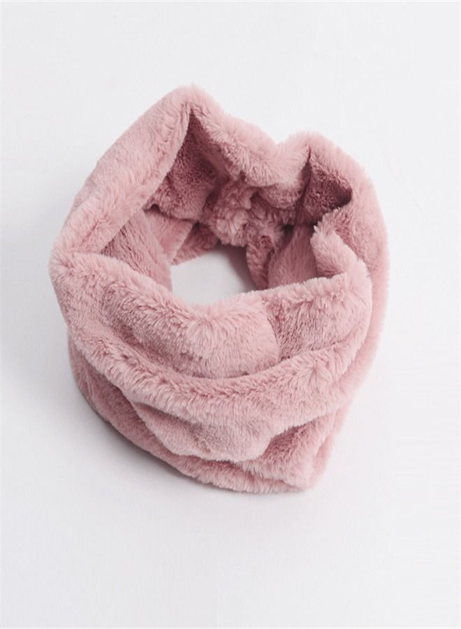 Loquat Solid Warm Fur Pullover Scarf 